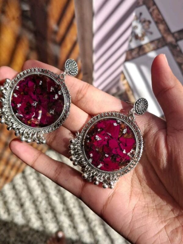 Rose Memory Resin Earrings – Handmade Floral Jewellery