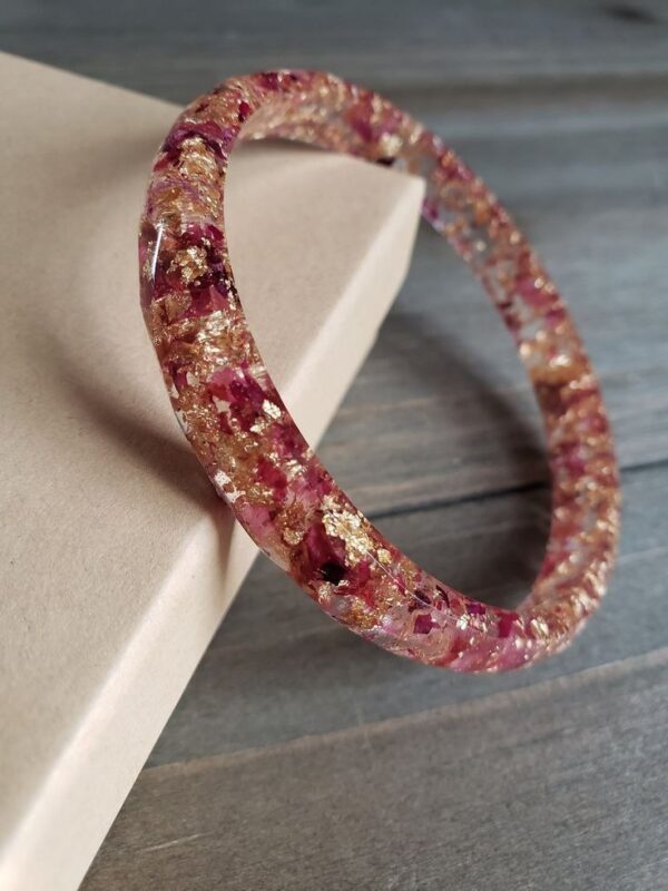 Rose Memory Resin Bangles – Customised Floral Jewellery