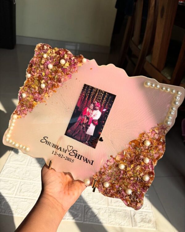Rectangle Resin Memory Frame – Customised Floral Keepsake